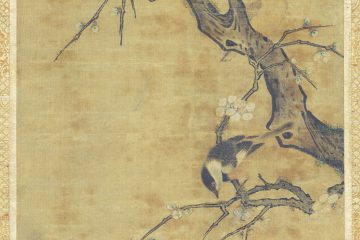 作者不詳/竹に小禽図/竹に雀図/花鳥図/掛軸/名家伝来/AC-801 赤