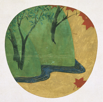 紅葉流水図(竜田川図)尾形光琳筆