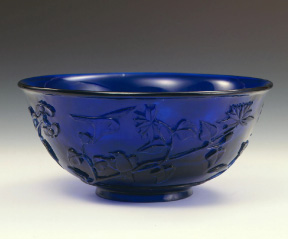 藍色花鳥文鉢(中国)