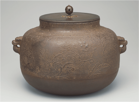芦屋獅子牡丹紋釜
