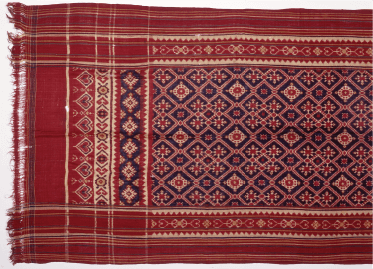 菱繋花幾何学文経緯絣（パトラ）〈部分〉