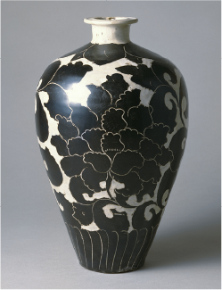 古染付笠絵茶碗 石洞美術館蔵